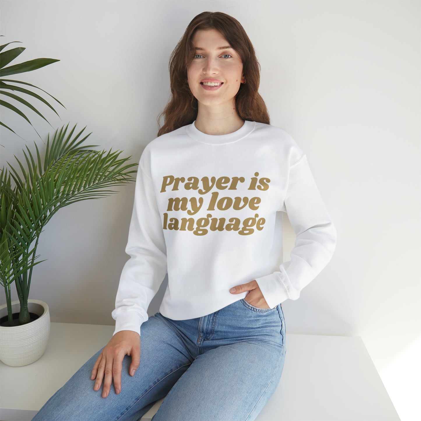 Love Language Crewneck Sweatshirt - Tan