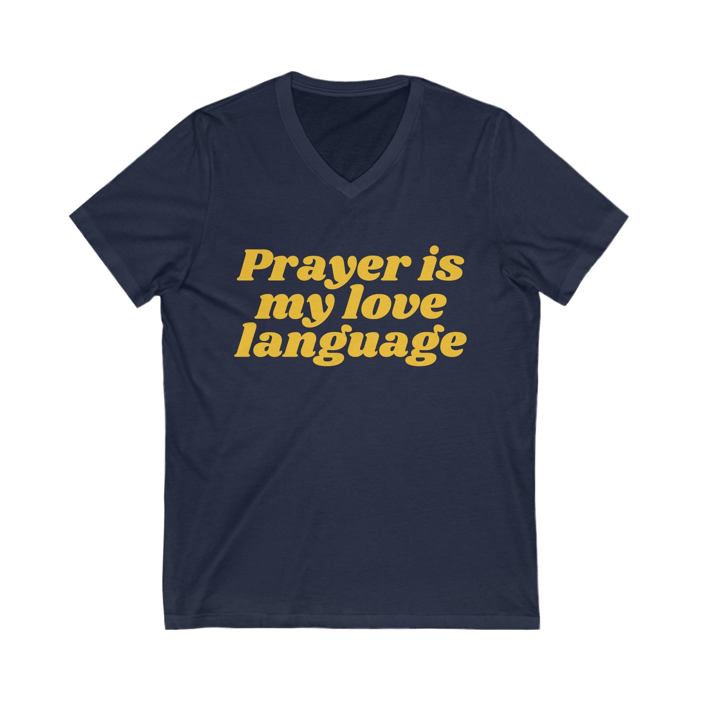 Love Language V Neck Tee - Gold