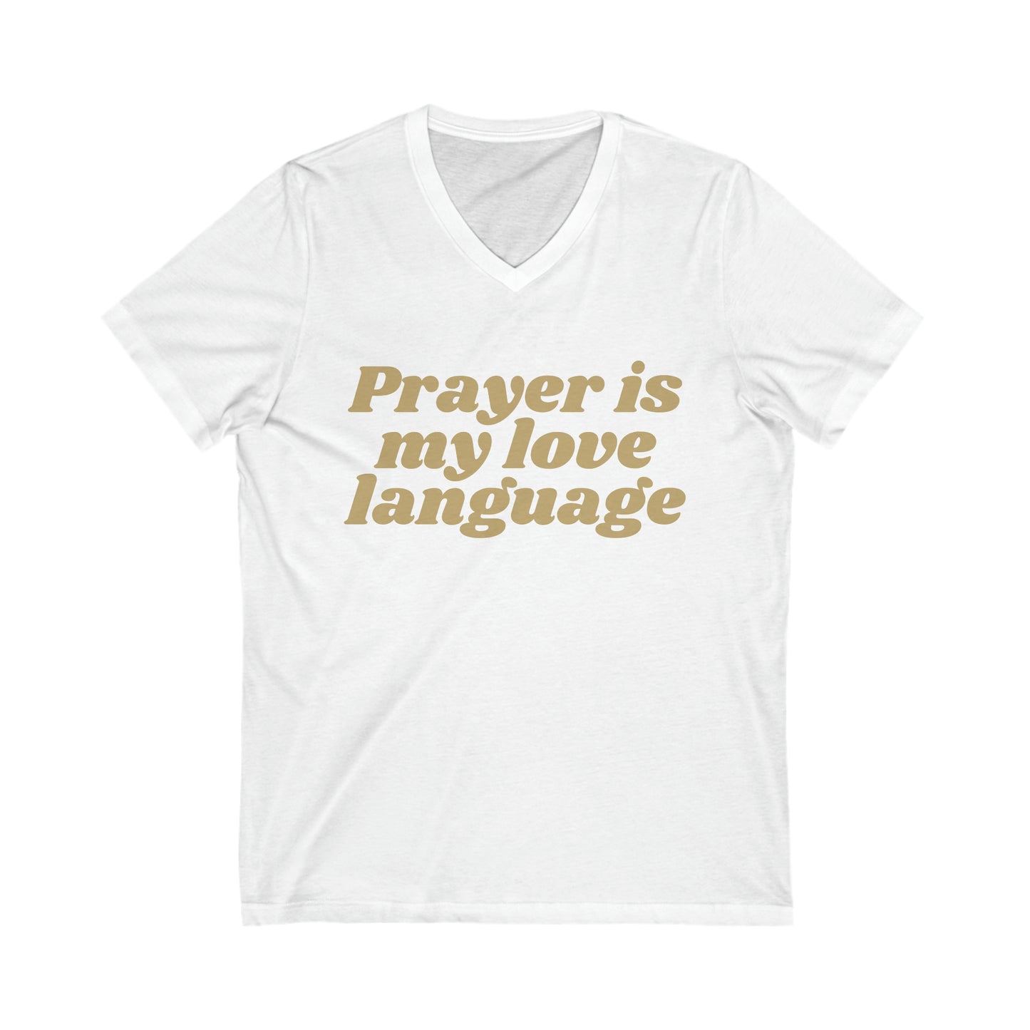 Love Language V Neck Tee - Tan